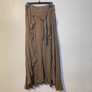 NEW Free People Brown Pant / Wrap Skirt Size 4 NWT
